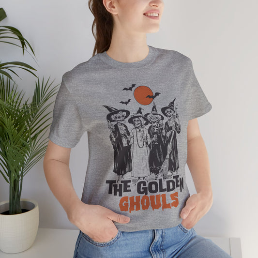 The Golden Ghouls Halloween Themed Tee, Spooky Shirt for Ghouls Fans, Unisex Casual Tee, Halloween Costume Apparel, Fall Festival Wear