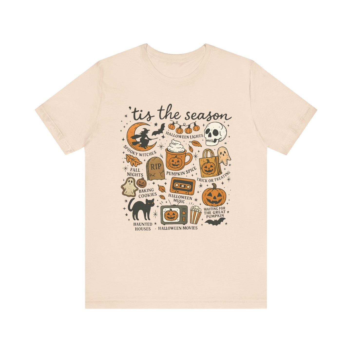 Tis The Season Halloween Graphic Tee, Spooky Shirt for Fall, Unisex Short Sleeve T-Shirt, Cute Halloween Gift, Autumn Wardrobe Staple