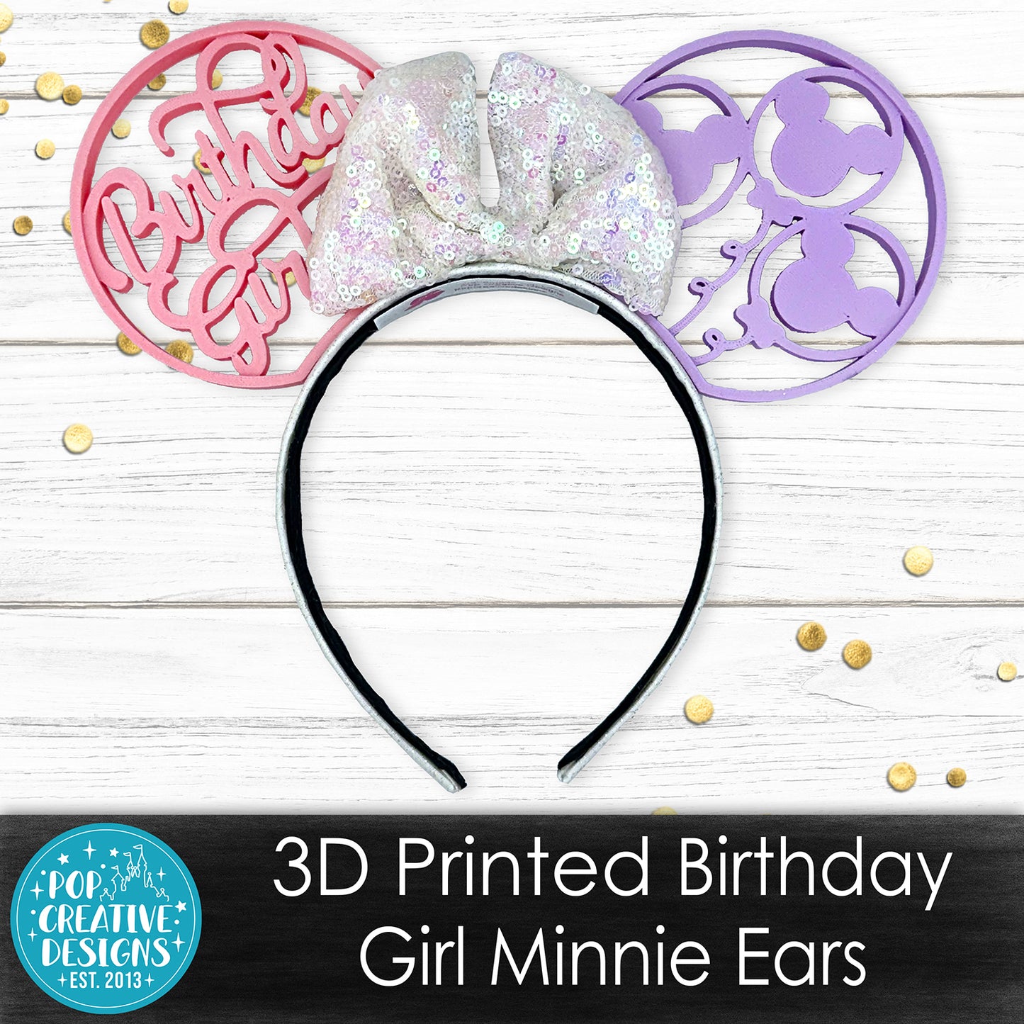 3D Printed Birthday Girl Minnie Ears