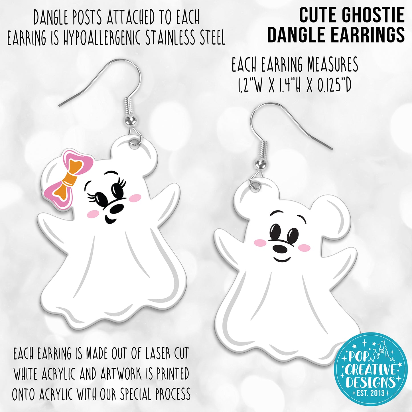 Cute Ghostie Dangle Earrings