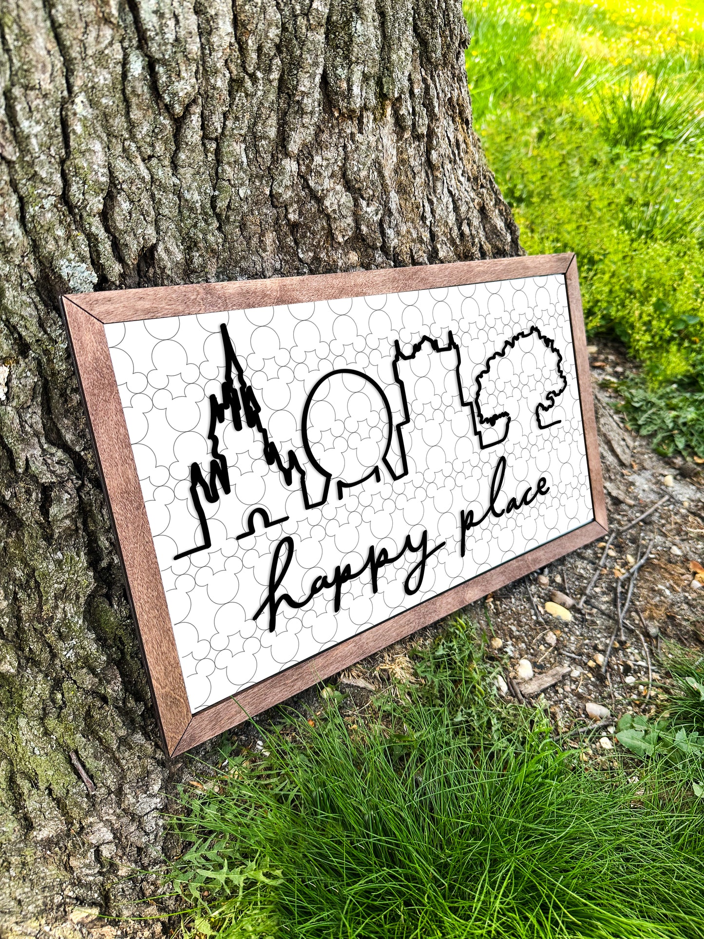 2D Happy Place 18 x 10.5 Wooden Sign - FREE SHIPPING