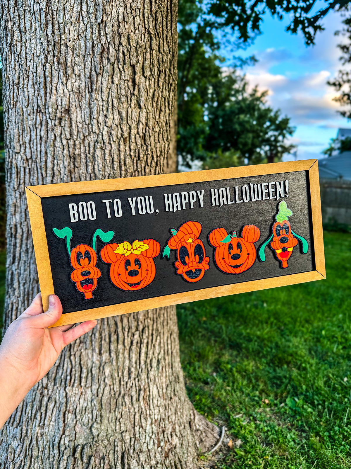 LIMITED EDITION 2D Boo to You Happy Halloween 18 x 8 Wooden Sign