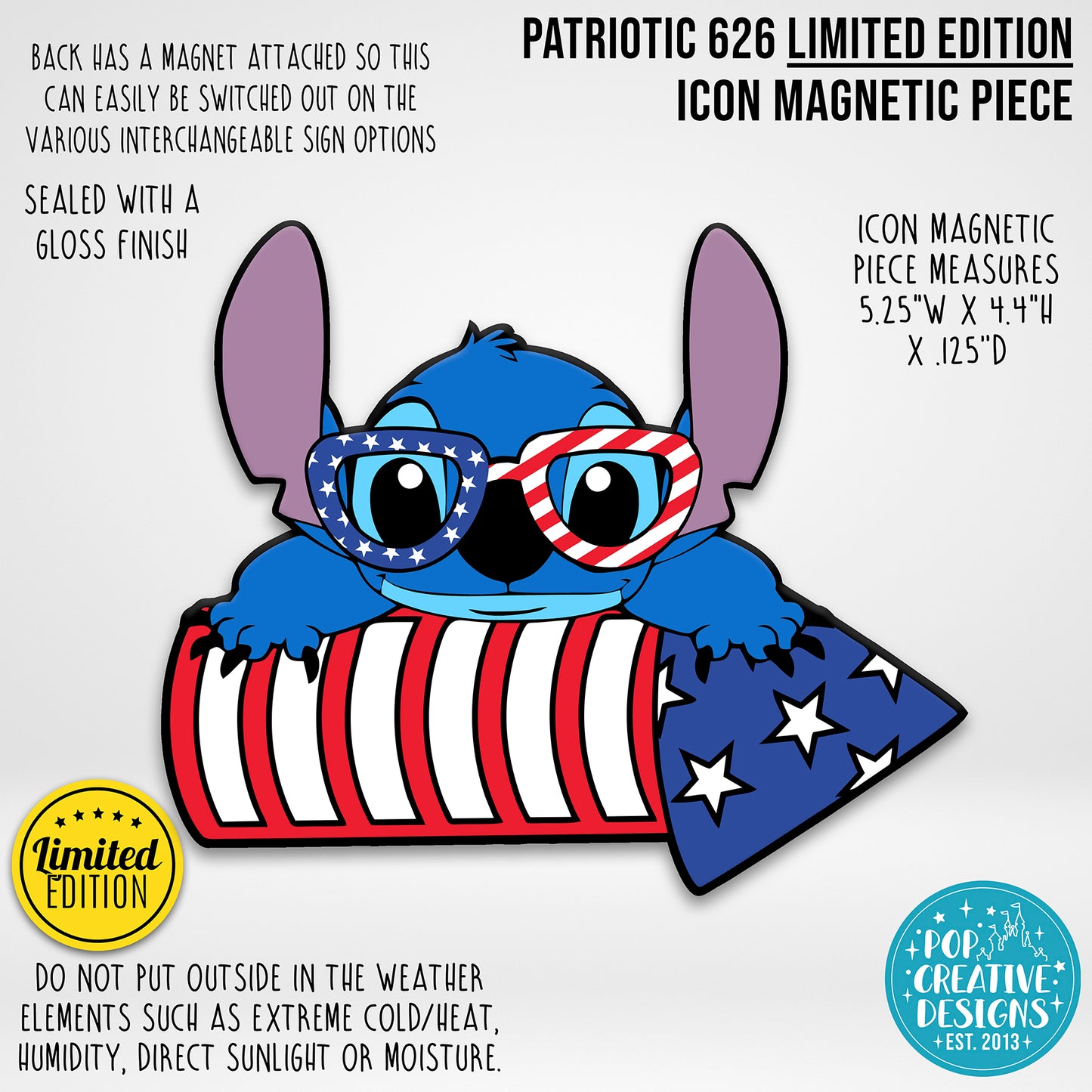 LIMITED EDITION Patriotic 626 Icon Magnetic Piece