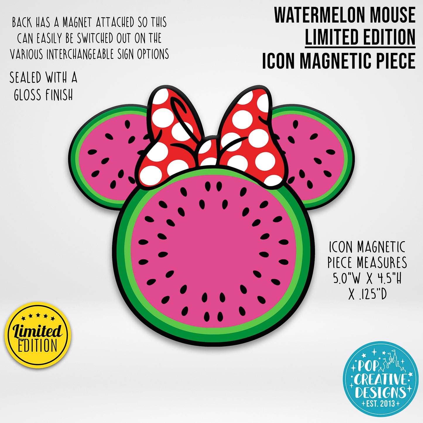 LIMITED EDITION Watermelon Mouse Icon Magnetic Piece