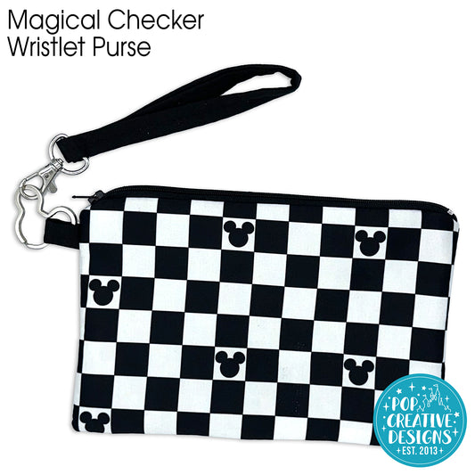 Magical Checker Wristlet Purse