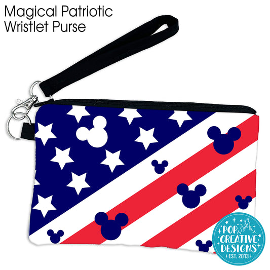 Magical Patriotic Wristlet Purse