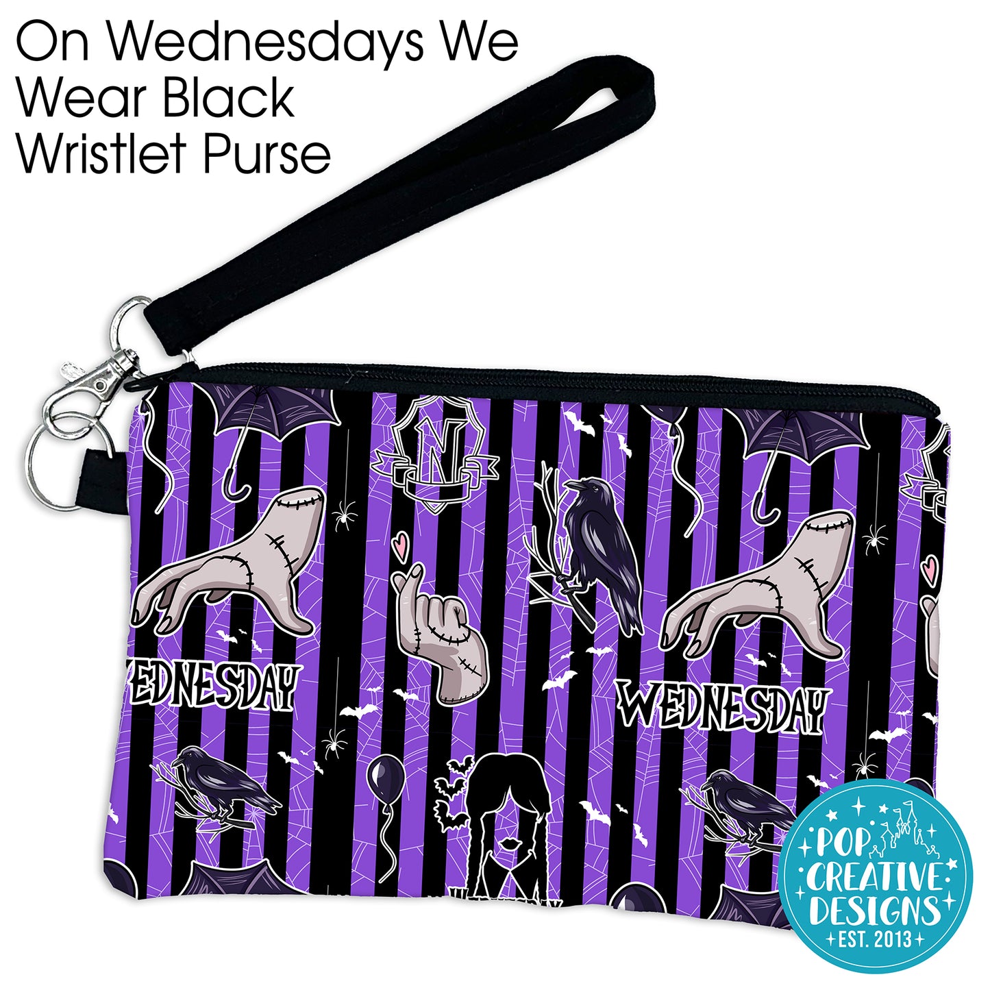 On Wednesdays We Wear Black Wristlet Purse