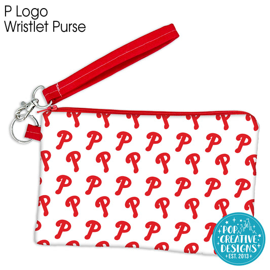P Logo Wristlet Purse