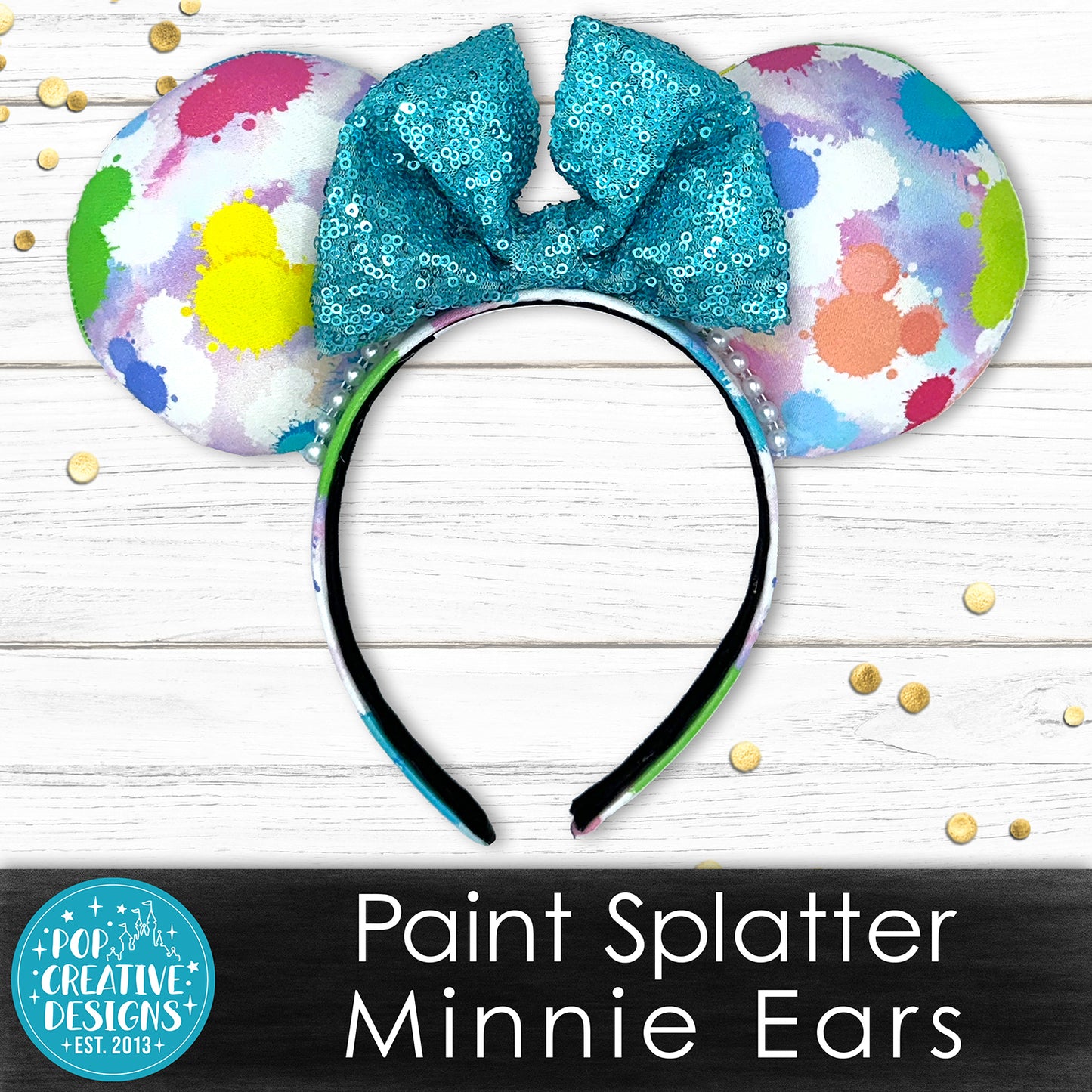 Paint Splatter Minnie Ears
