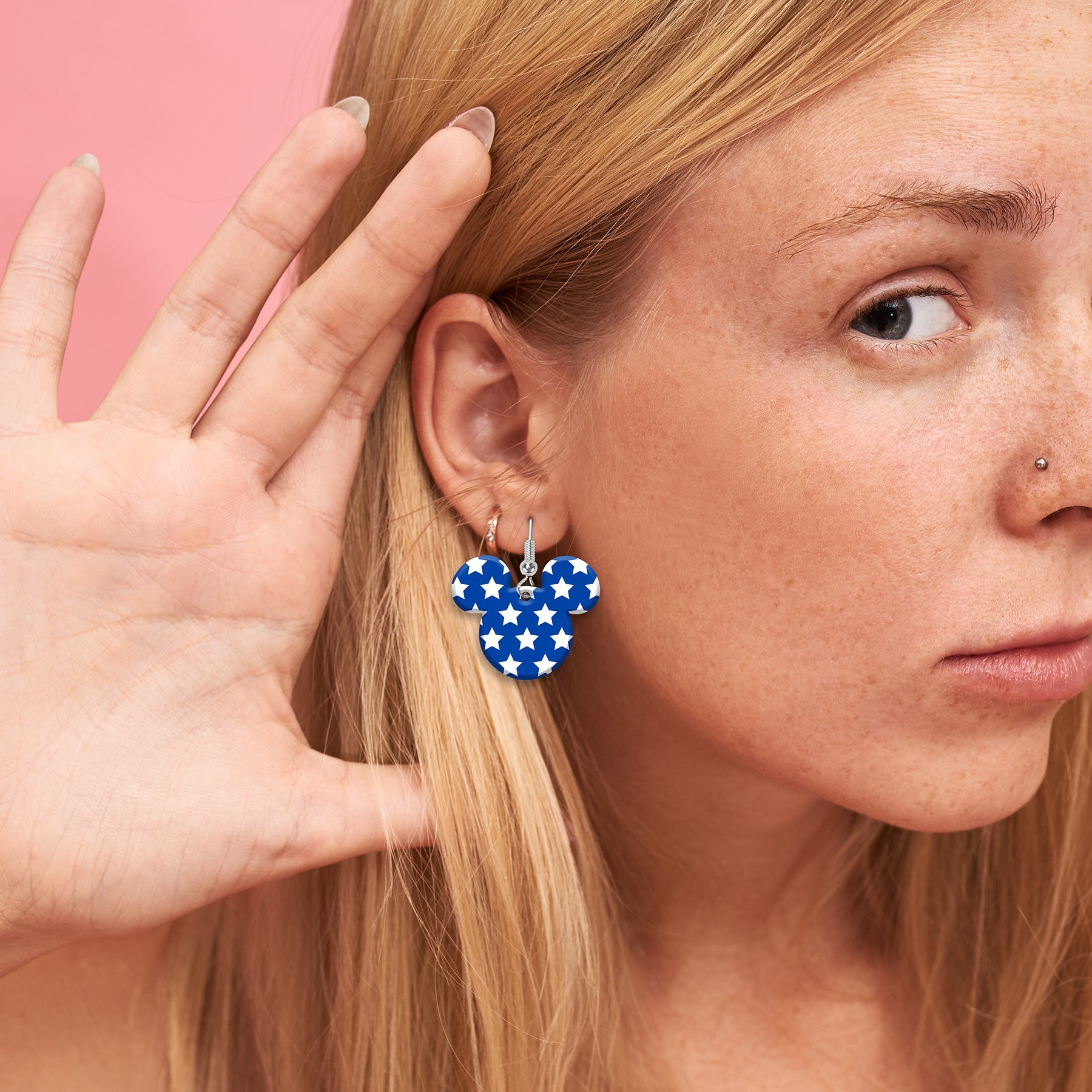 Patriotic Mouse Dangle Earrings