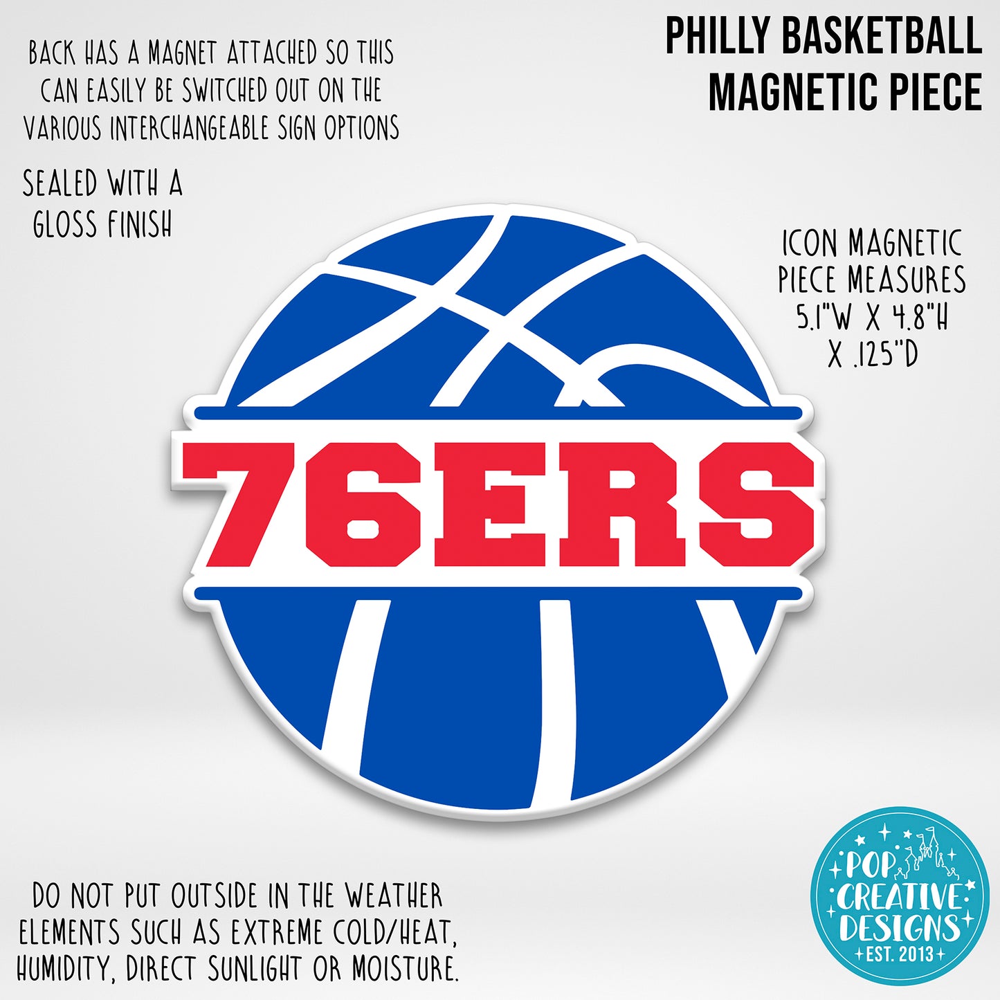 Philly Basketball Icon Magnetic Piece
