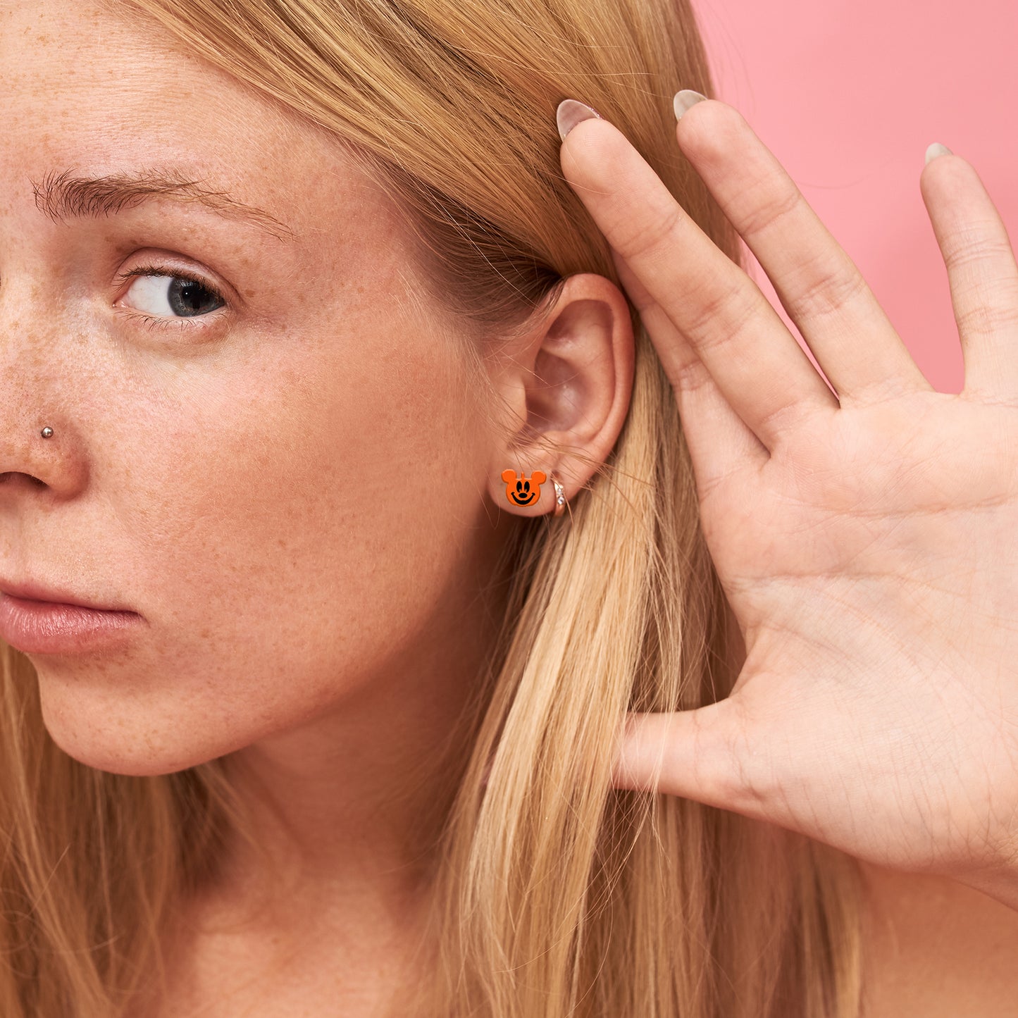 Pumpkin Mouse Stud Earrings