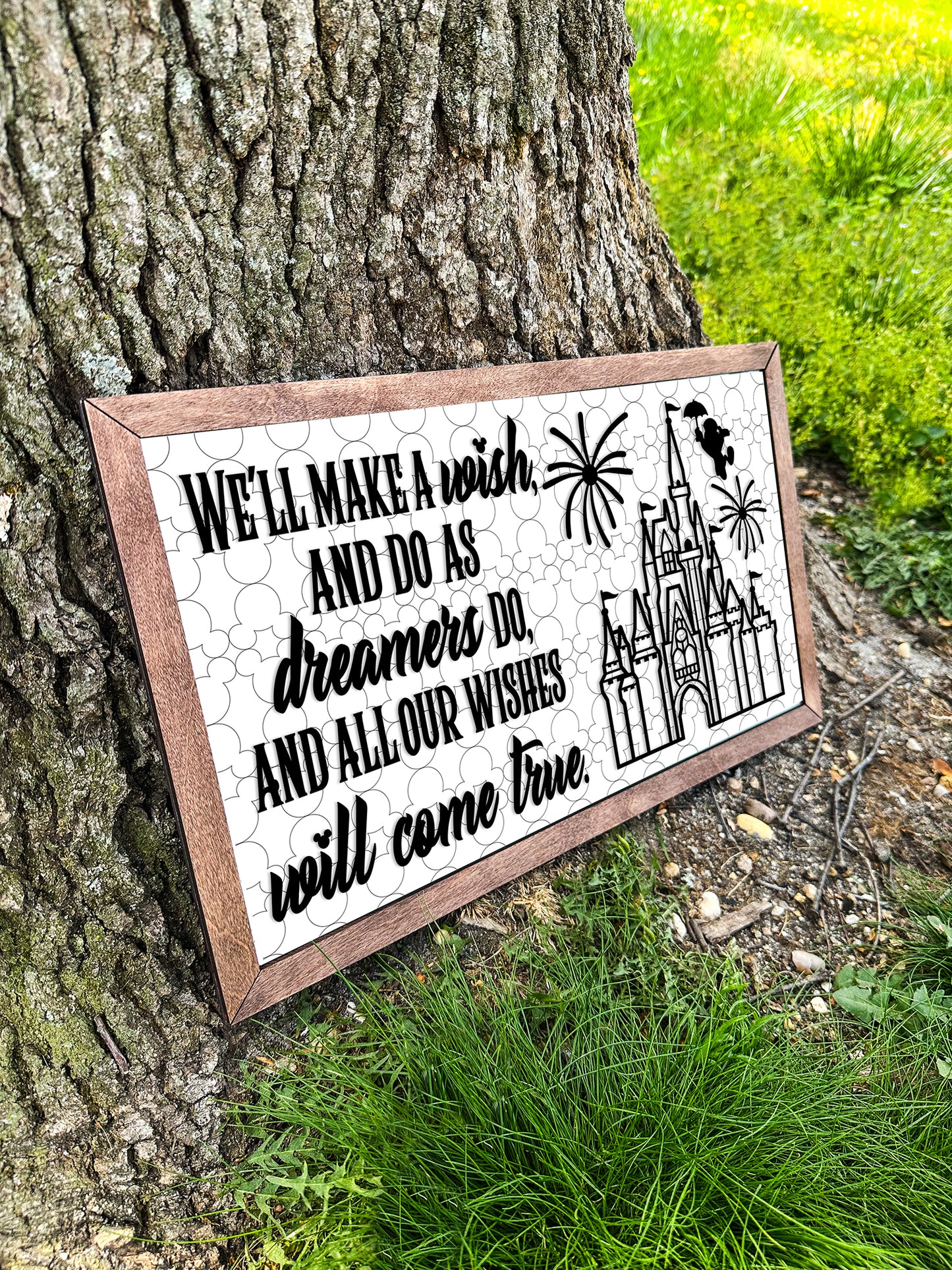 2D Wishes Fireworks 18 x 10.5 Wooden Sign - FREE SHIPPING