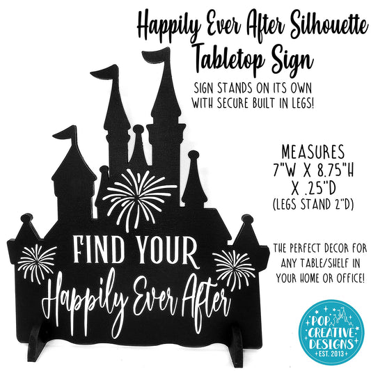 Happily Ever After Silhouette Tabletop Sign