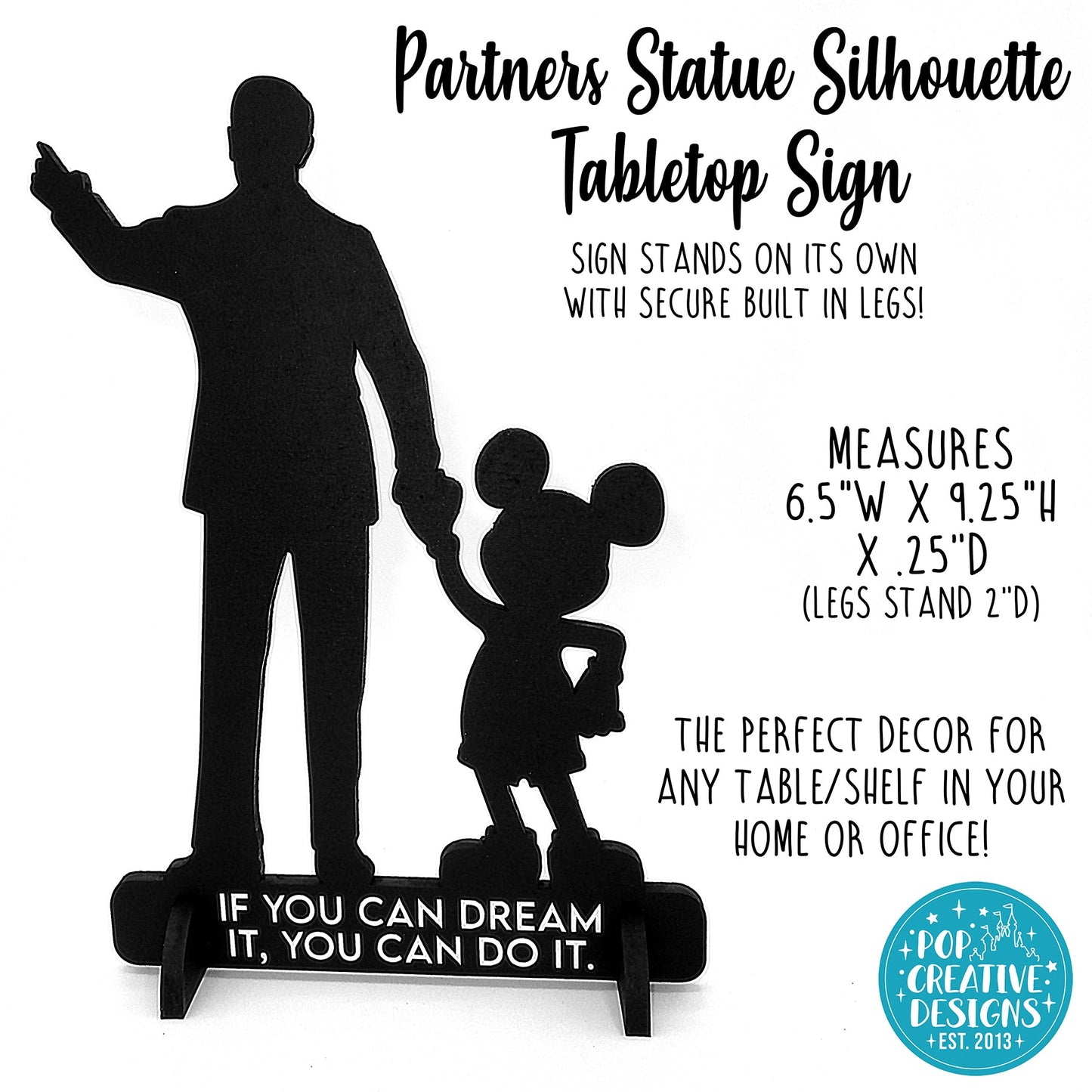 Partners Statue Silhouette Tabletop Sign