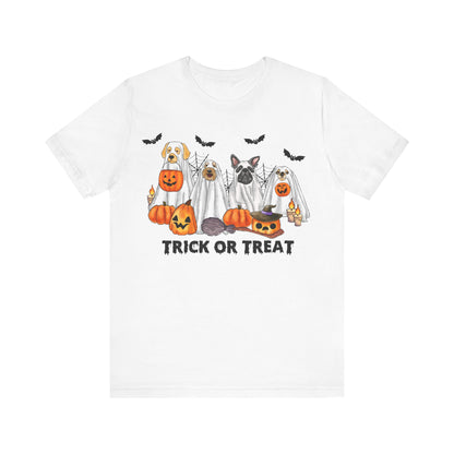 Trick or Treat Dogs Unisex Jersey Short Sleeve Tee