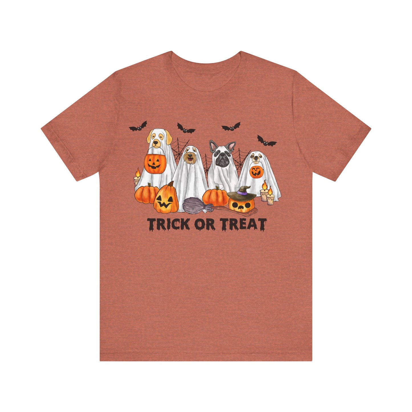 Trick or Treat Dogs Unisex Jersey Short Sleeve Tee