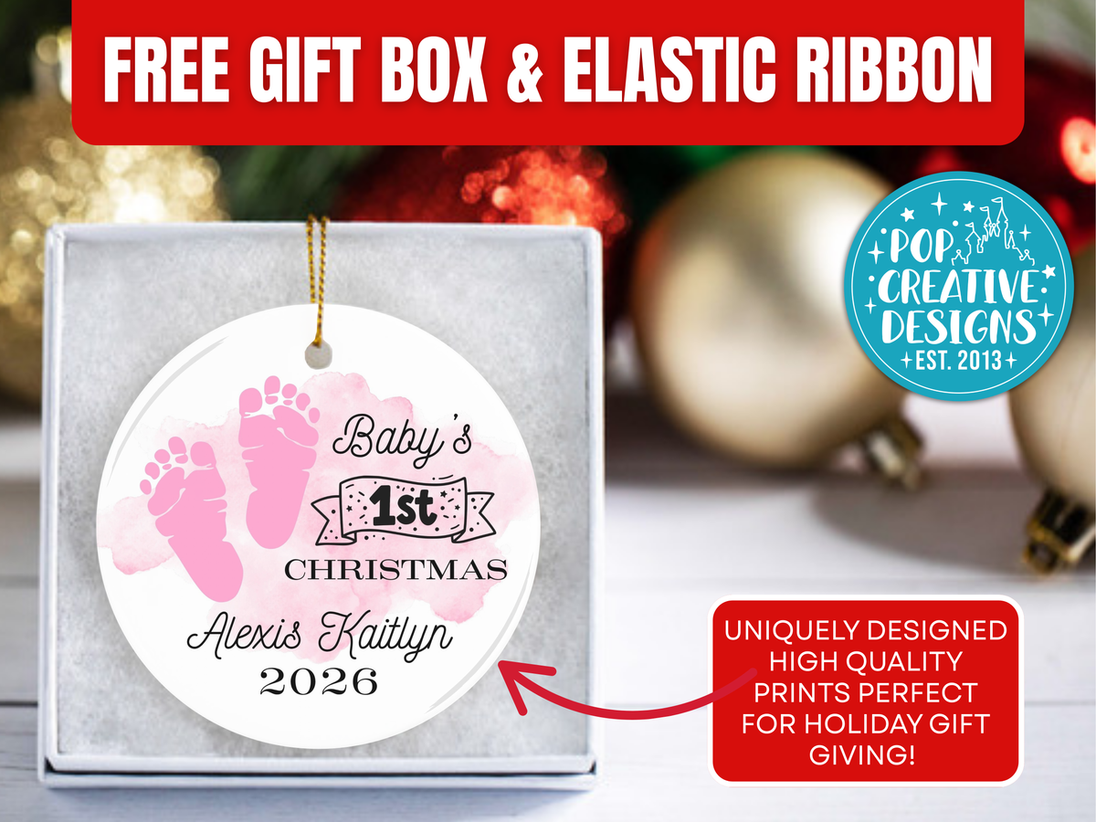 Personalized Baby’s First Christmas Ornament – Baby Girl Keepsake