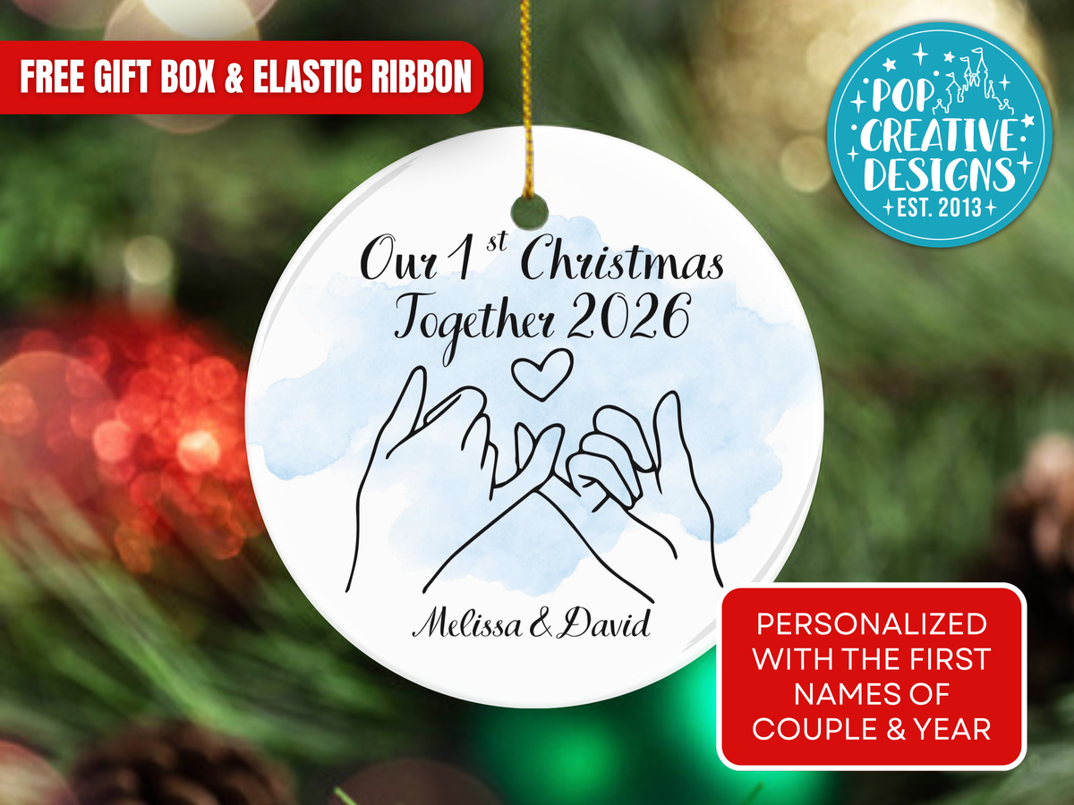 Personalized First Christmas Together Ornament – Pinky Promise Couple Gift