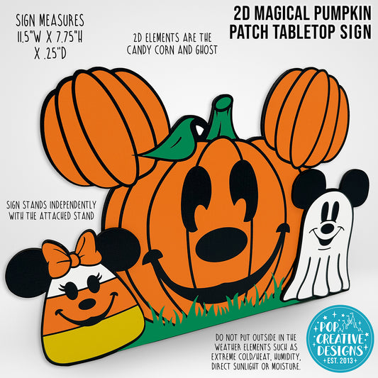 LIMITED EDITION 2D Magical Pumpkin Patch Tabletop Sign