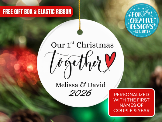 Personalized Our First Christmas Together Ornament – Couple Christmas Gift