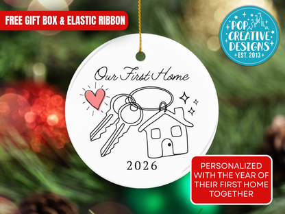 Our First Home Personalized Christmas Ornament – New Home Couple Gift