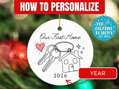 Our First Home Personalized Christmas Ornament – New Home Couple Gift