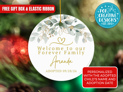 Personalized Adoption Christmas Ornament – Forever Family Adoption Day Gift