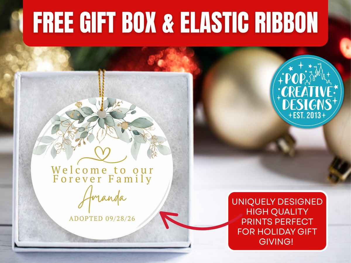Personalized Adoption Christmas Ornament – Forever Family Adoption Day Gift