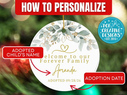Personalized Adoption Christmas Ornament – Forever Family Adoption Day Gift