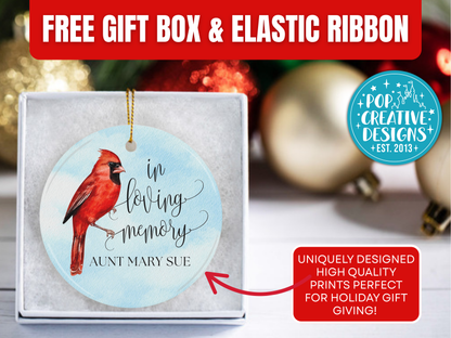 Personalized Cardinal Memorial Christmas Ornament – In Loving Memory Sympathy Gift