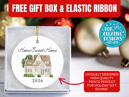 Personalized First Home Christmas Ornament – Home Sweet Home New House Ornament