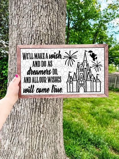2D Wishes Fireworks 18 x 10.5 Wooden Sign - FREE SHIPPING