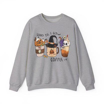 Scary Till I Get Coffee Unisex Heavy Blend™ Crewneck Sweatshirt