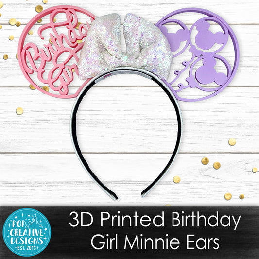 3D Printed Birthday Girl Minnie Ears