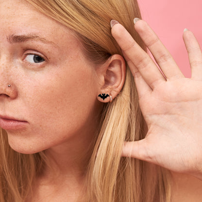 Black Bat Stud Earrings