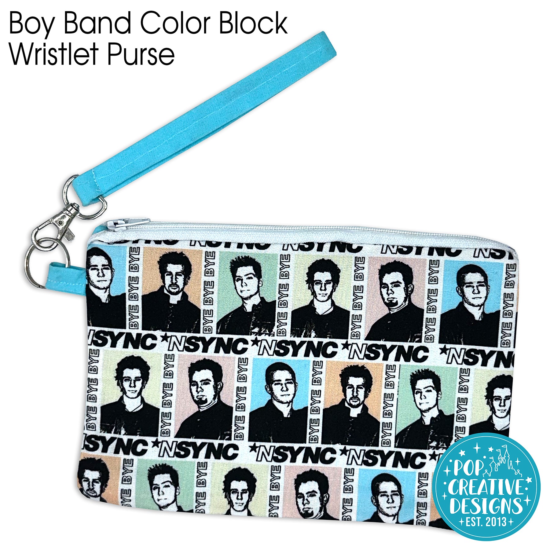 Boy Band Color Block Wristlet Purse