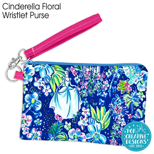 Cinderella Floral Wristlet Purse