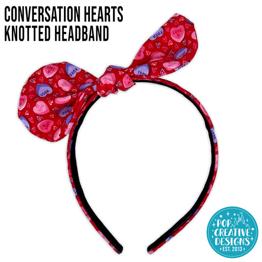 Conversation Hearts Knotted Headband