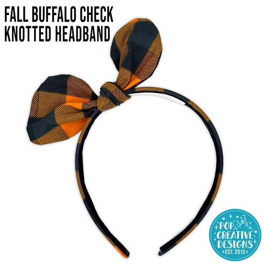 Fall Buffalo Check Knotted Headband