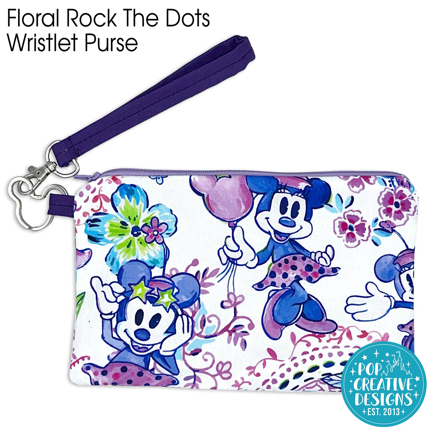 Floral Rock The Dots Wristlet Purse