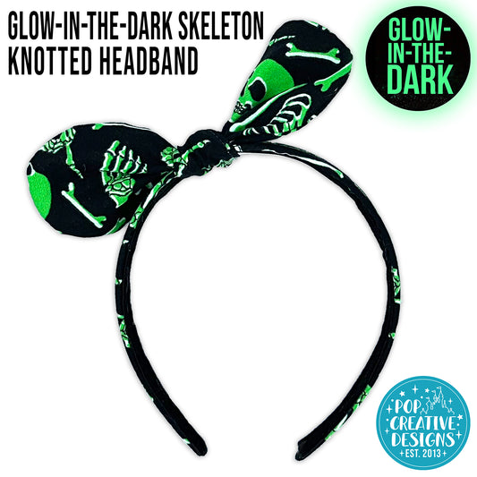 Glow-in-the-Dark Skeleton Knotted Headband