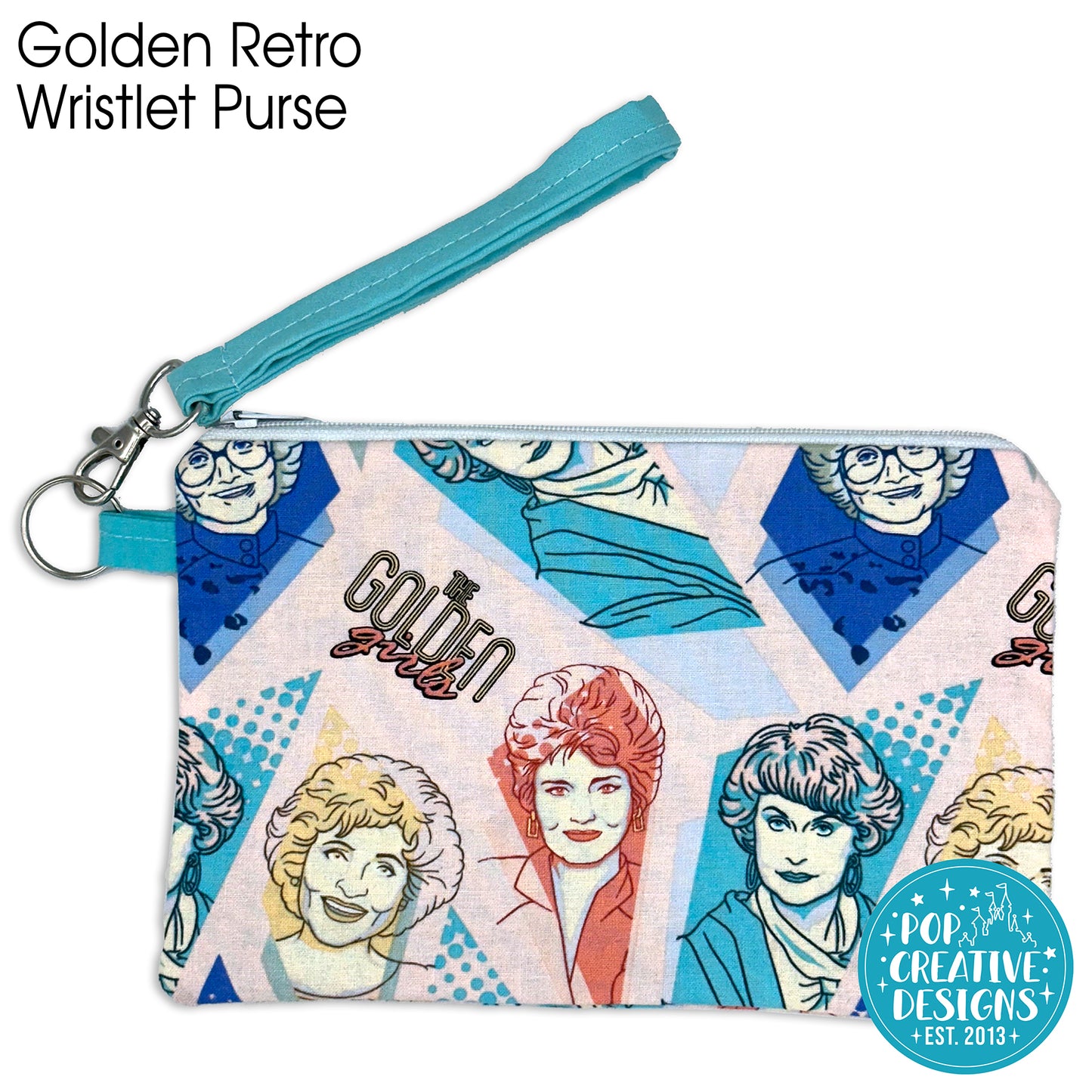 Golden Retro Wristlet Purse