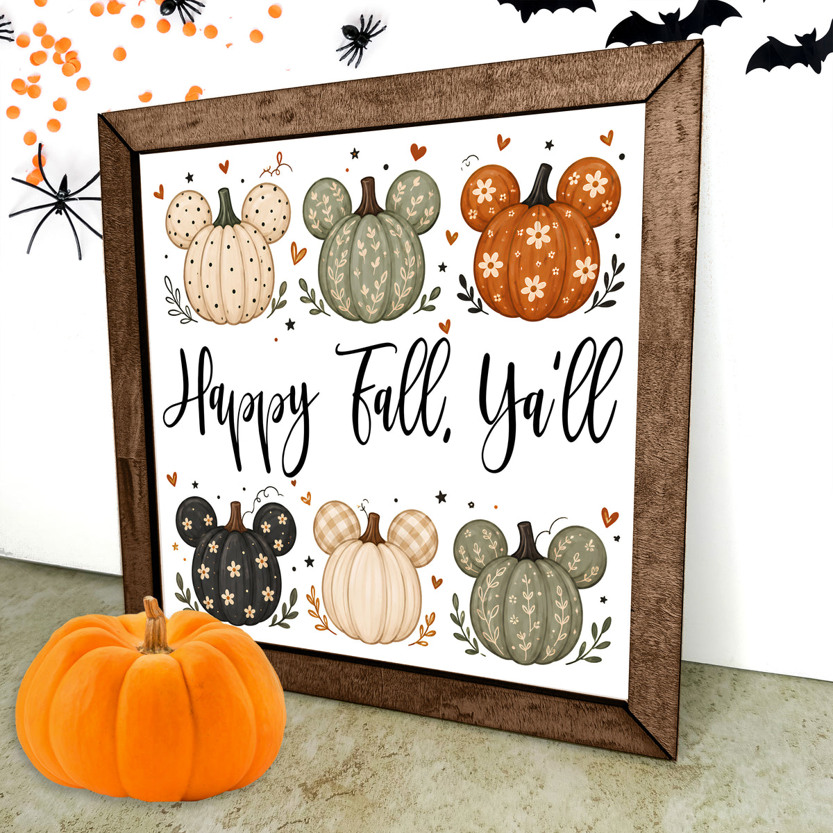 LIMITED EDITION Happy Fall Ya’ll Pumpkins 9 x 9 Sign