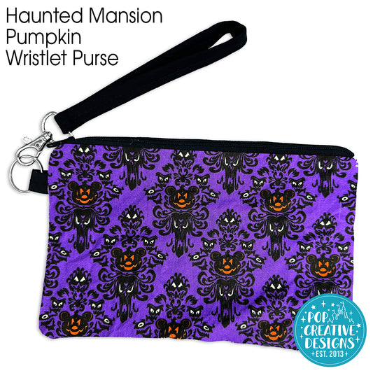 Haunted Mansion Pumpkin Wristlet Purse