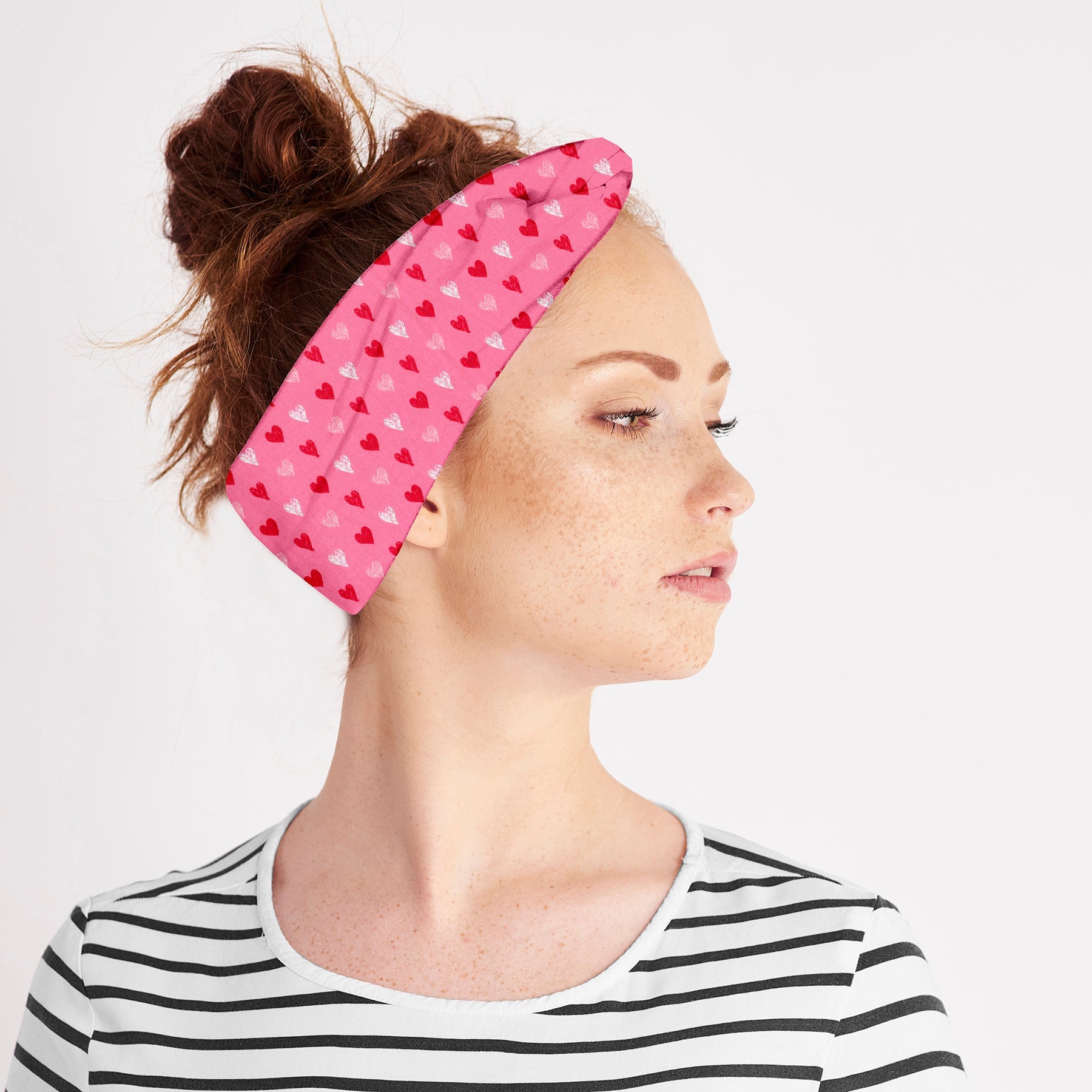 Hearts Knit Fabric Twist Headband