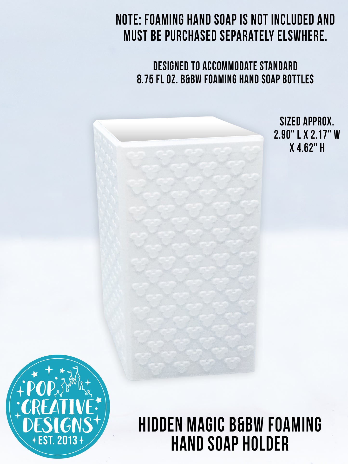 Hidden Magic B&BW Foaming Hand Soap Holder | Magical Soap Holder