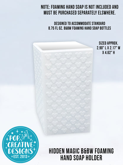Hidden Magic B&BW Foaming Hand Soap Holder | Magical Soap Holder