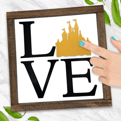 Interchangeable 12 x 12 Love Farmhouse Sign To Display 1 Icon Magnetic Piece