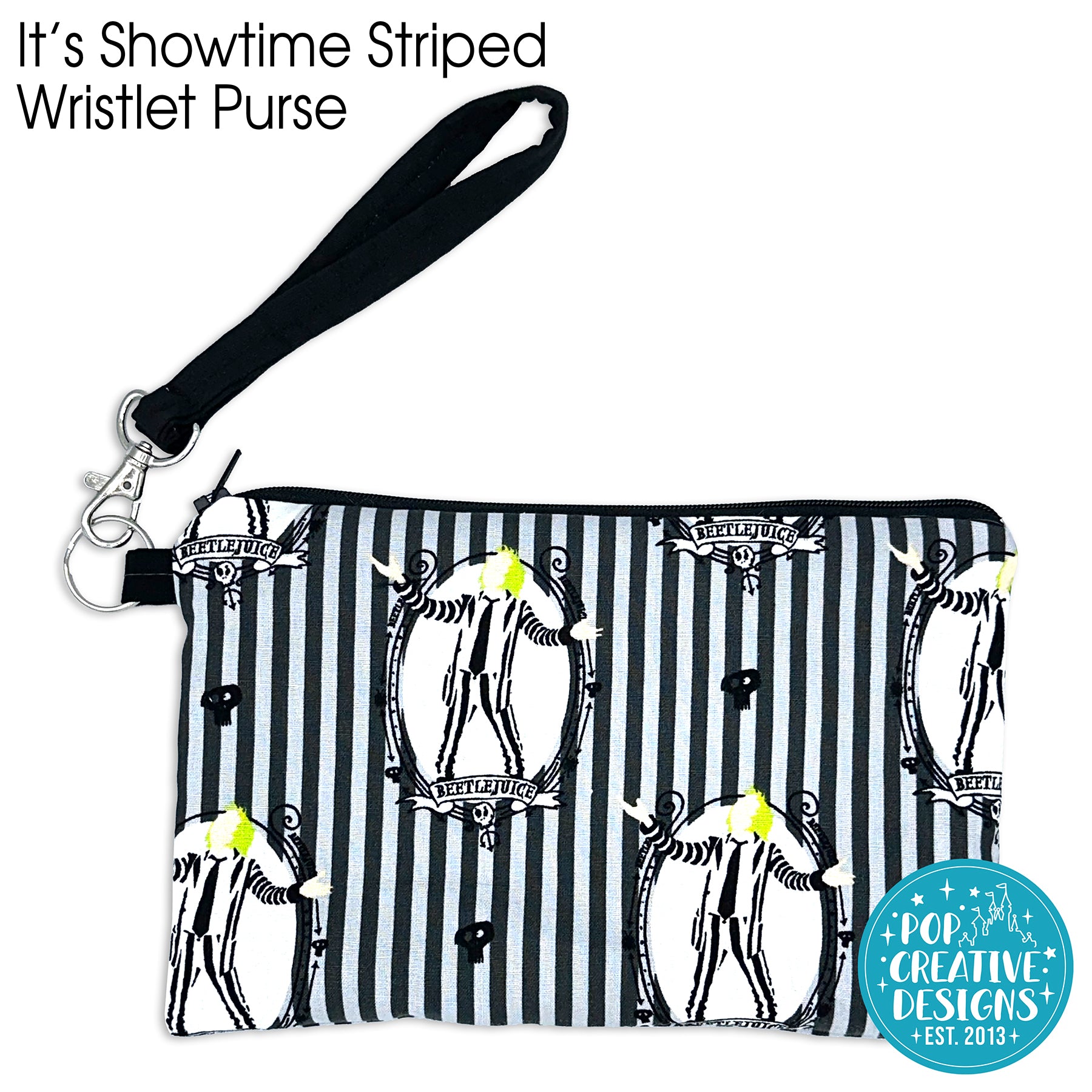 It's Showtime Striped Wristlet Purse